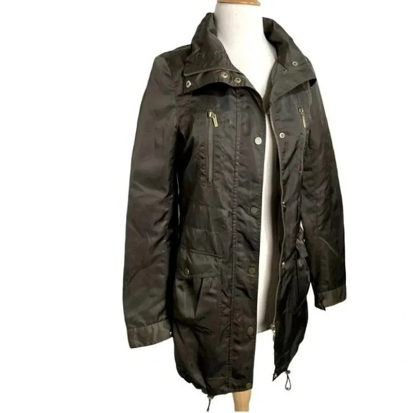 Aqua‎ Womens XS Olive Green Lightweight Utility Jacket Rain Coat Parka - Picture 5 of 8